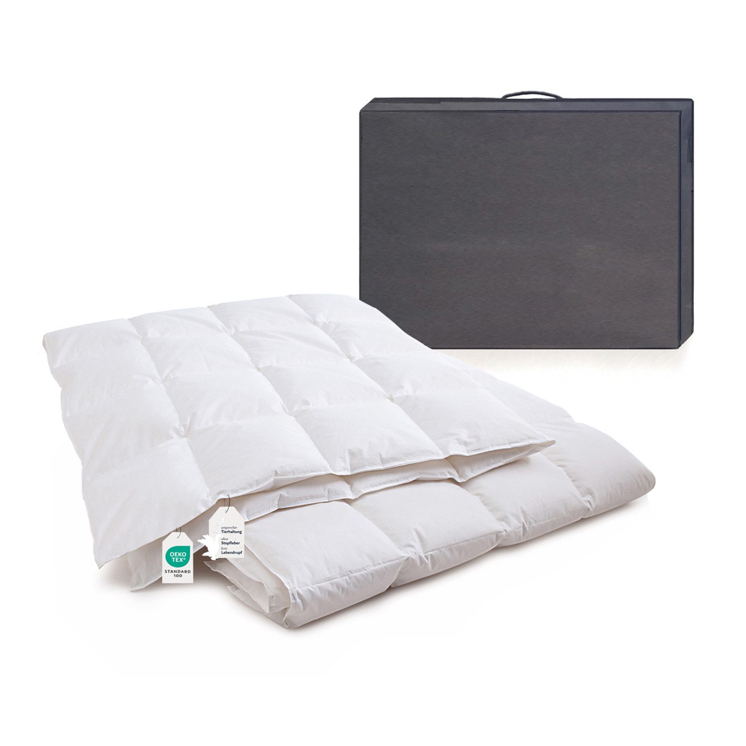 Bettenhaus Breuer Daunenbettdecke Daunendecke 400g canadische Daunen Sommerdecke 200x200 100% natur, Füllung: 90% canadische Daunen, 10% canadische Kleinstfederchen, Bezug: 100% Baumwolle, Vom Forschungsinstitut Hohenstein auf Schadstoffe geprüft.