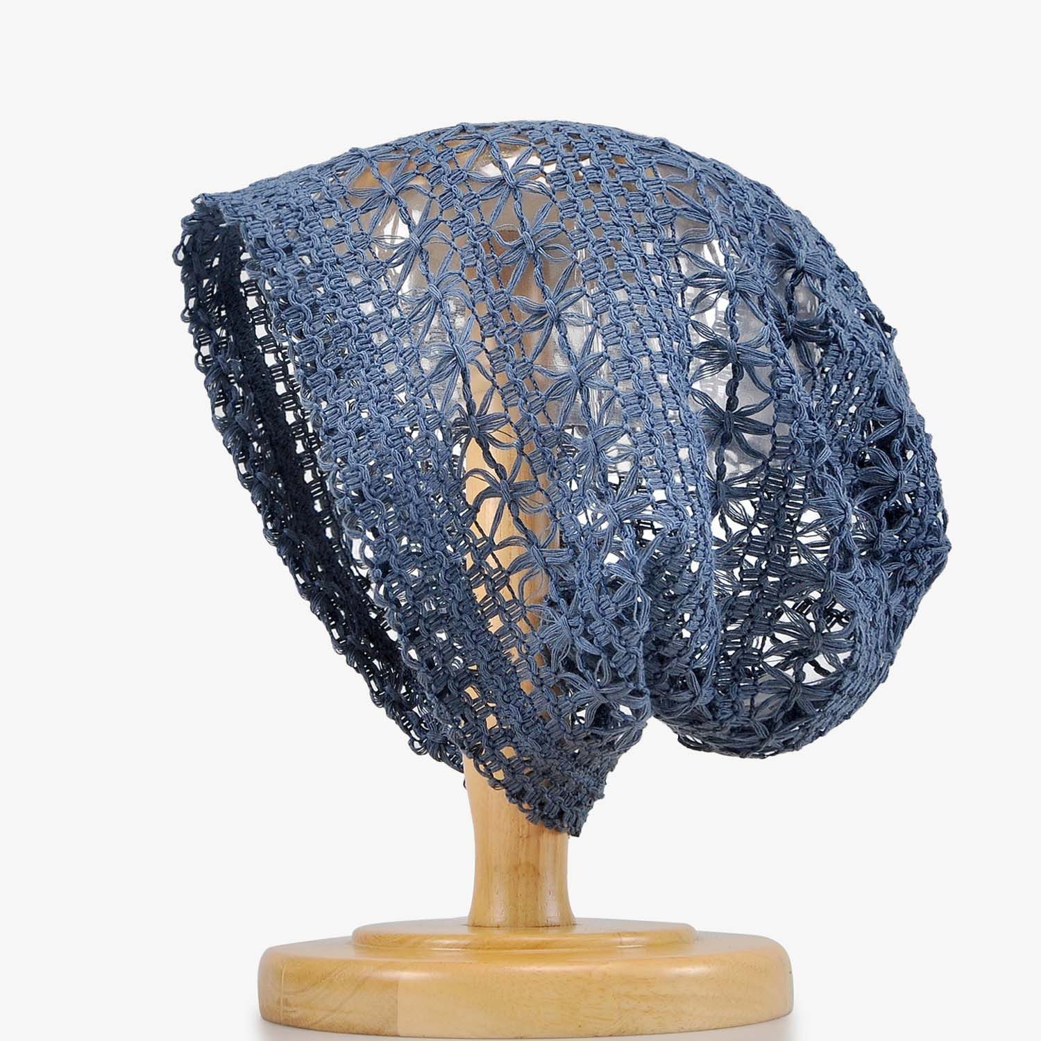 Oemmn Beanie Damen Sommer-Strickmützen Handgemacht Häkelmütze Slouch Beanie Mütze
