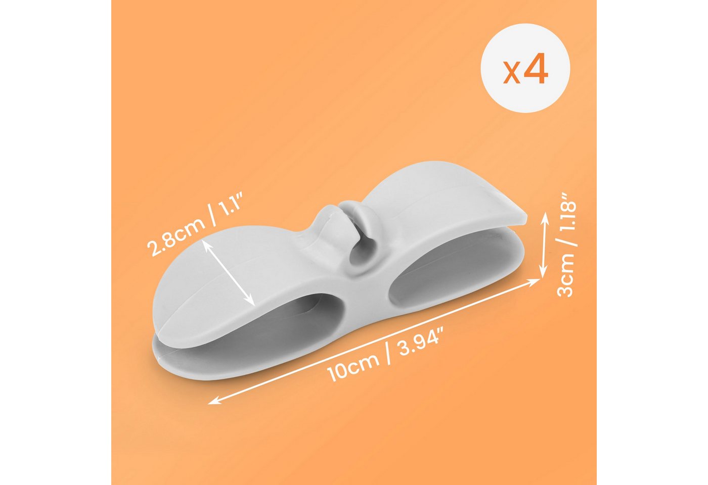 Thumbnail - Belle Vous Schrauben- und Dübel-Set Belle Vous (4er Pack) Kabel Organizer für Geräte - Selbstklebende, (4 St)
