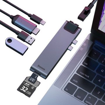 Baseus 7 in 1 HUB-Adapter für MacBook Pro 2016/2017/2018 doppelt USB-C Grau USB-Adapter