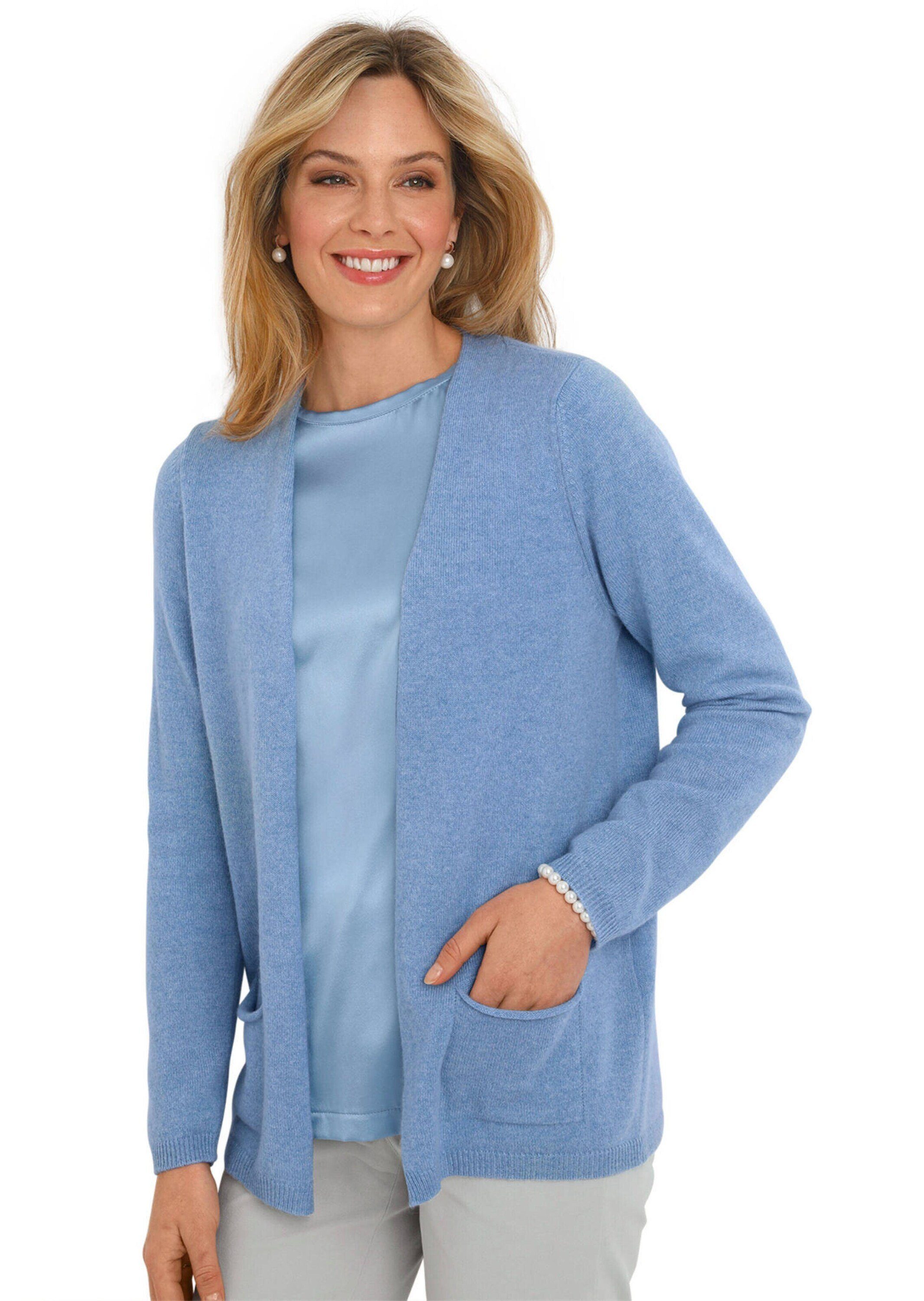 Strickjacke Kurzgröße: Cardigan in langer offener Form