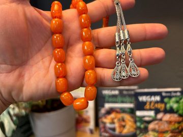 TesbihBid Kettenanhänger Orange Osmanli (Prayerbeads Bakalite faturan Gebetskette, Sandalous 33Tlg, Tesbih Misbaha islam Amber Subha Tasbih)
