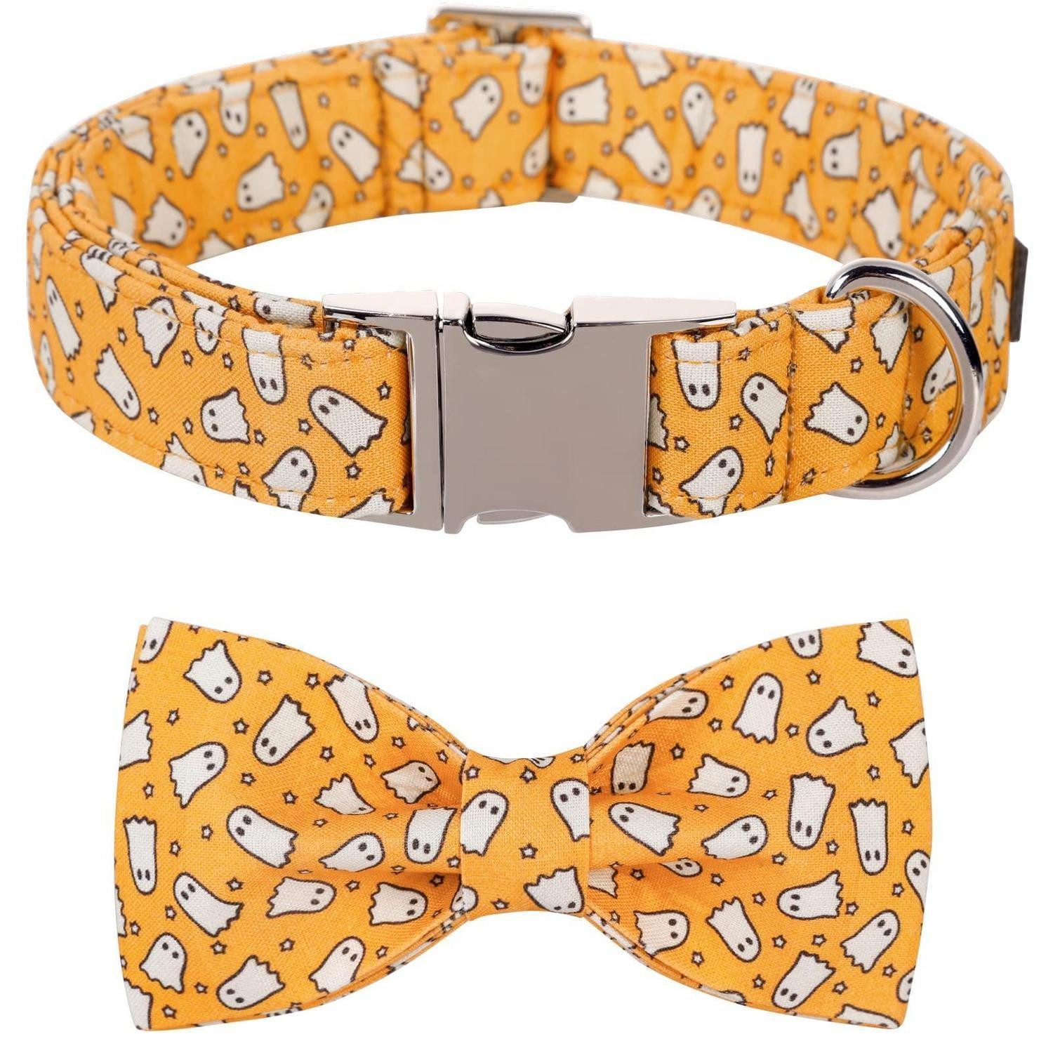 LuxusKollektion Hundefliege Hundehalsband Fliege Ghost S 25-40cm, Textil