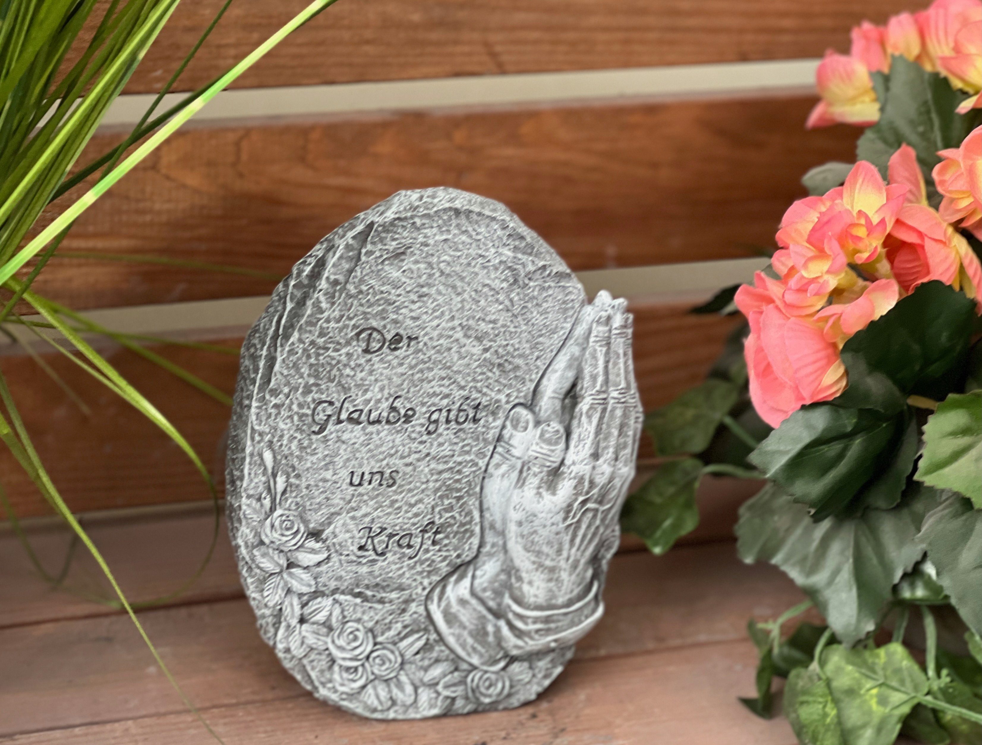 Steinfigur and frostfest Glaube Style gibt Stone Grabstein Kraft" Gartenfigur uns "Der