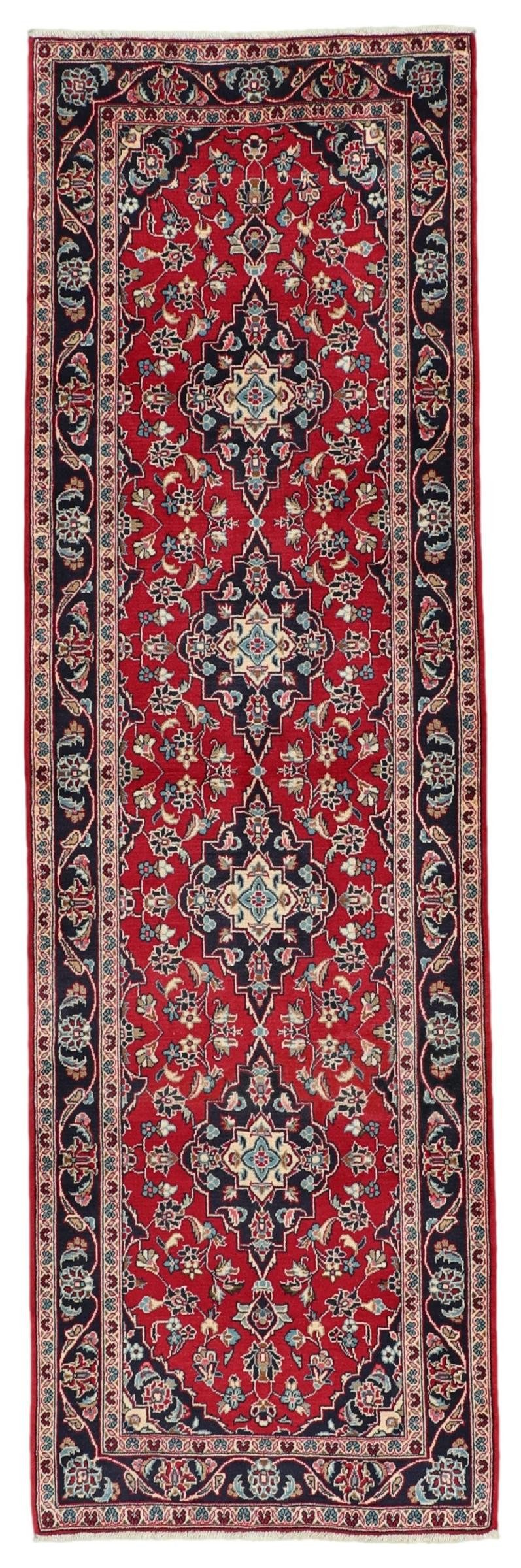 Nain Trading Orientteppich Keshan 95x319 Handgeknüpfter Orientteppich / Perserteppich Läufer, rechteckig, Höhe: 12 mm