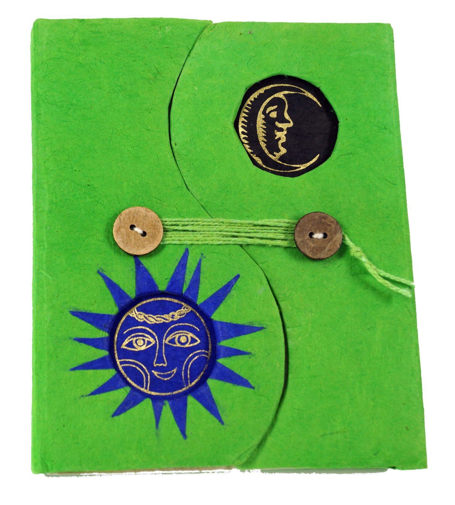 Guru-Shop Tagebuch Notizbuch aus Lokta Papier in 3 Farben lemon-bunt