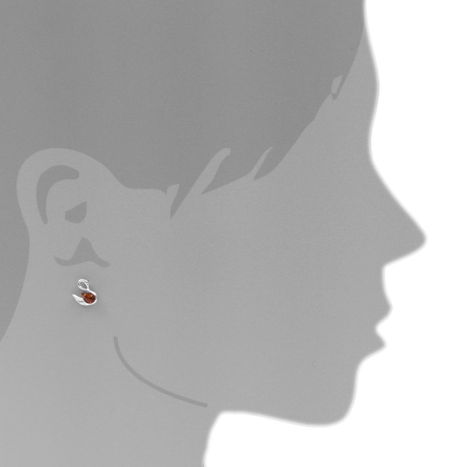 OSTSEE-SCHMUCK Paar Ohrstecker Ostsee-Schmuck Ohrstecker Schwan Ohrstecker günstig online kaufen