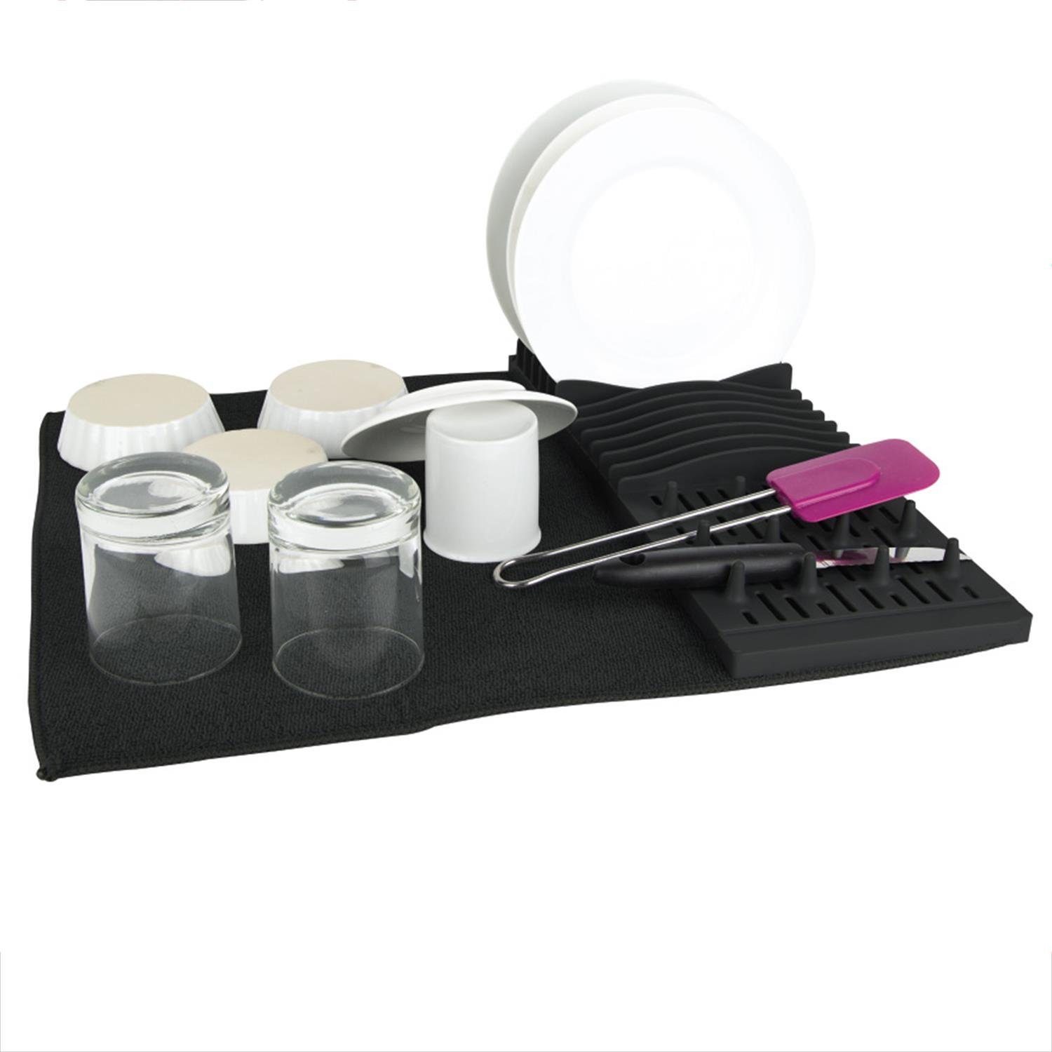 JE CHERCHE UNE IDEE Abtropfmatte Abtropfgestell Maxi 59,5x45x4cm Geschirrständer Modulare Stützposition, Geschirr-Matte Geschirrabtropfständer