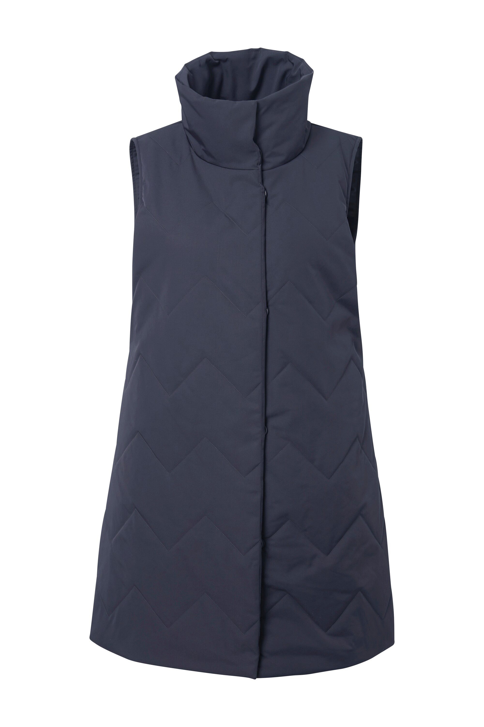 Ulla Popken Steppweste Long-Steppweste A-Linie Stehkragen günstig online kaufen