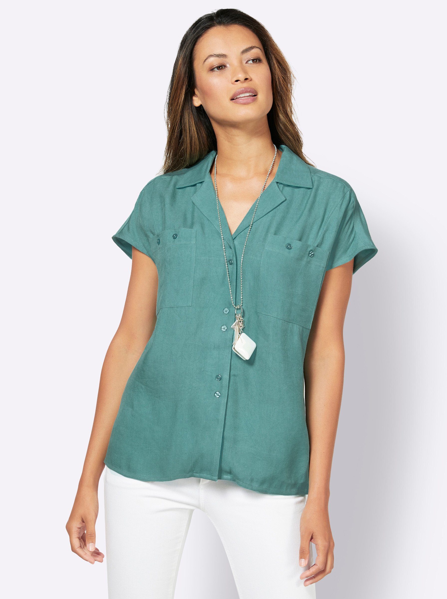 creation L Klassische Bluse Longbluse Kurzarm günstig online kaufen