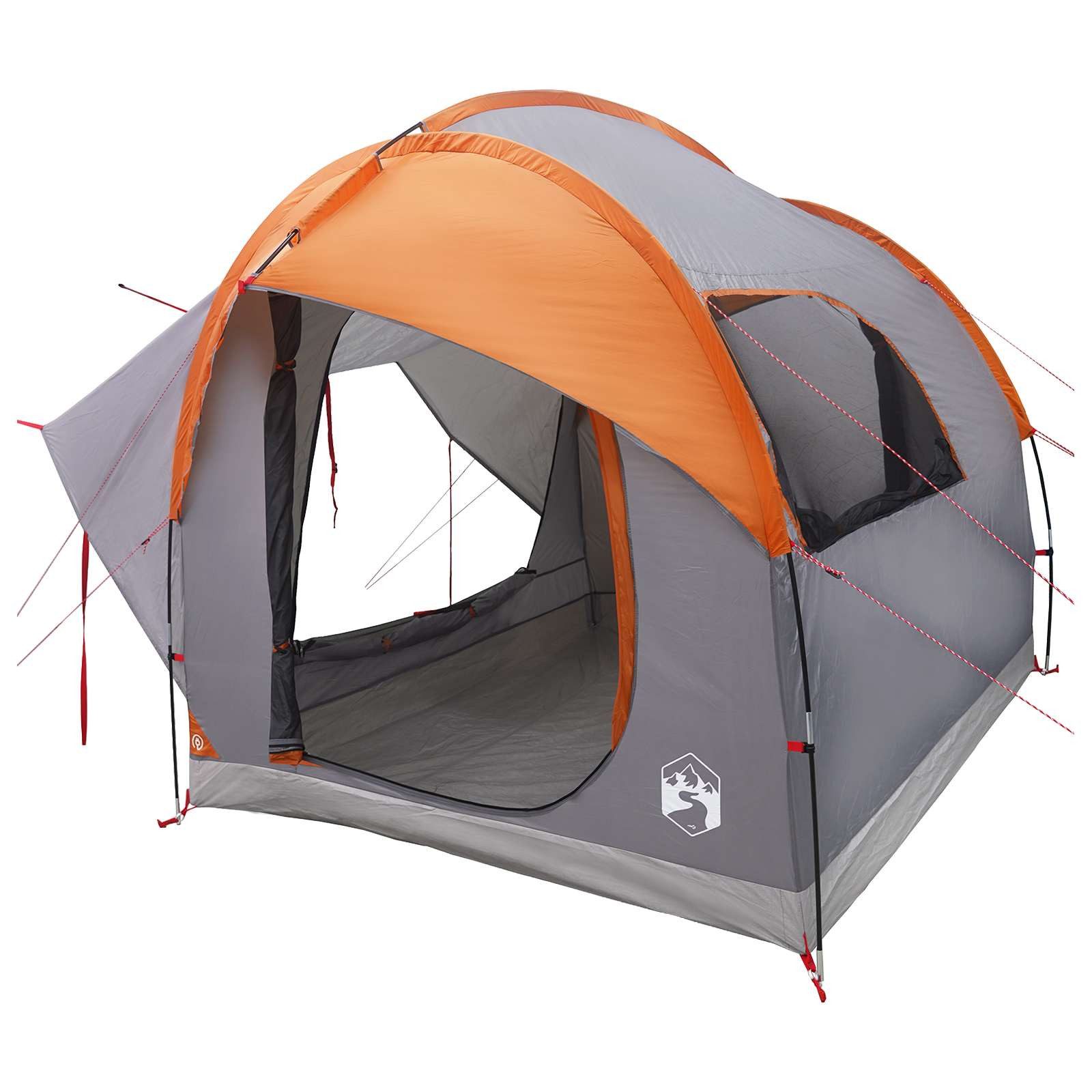 Kuppelzelt Autozelt Grau und Orange 239 x 210 x 210 cm Polyester und Stahl