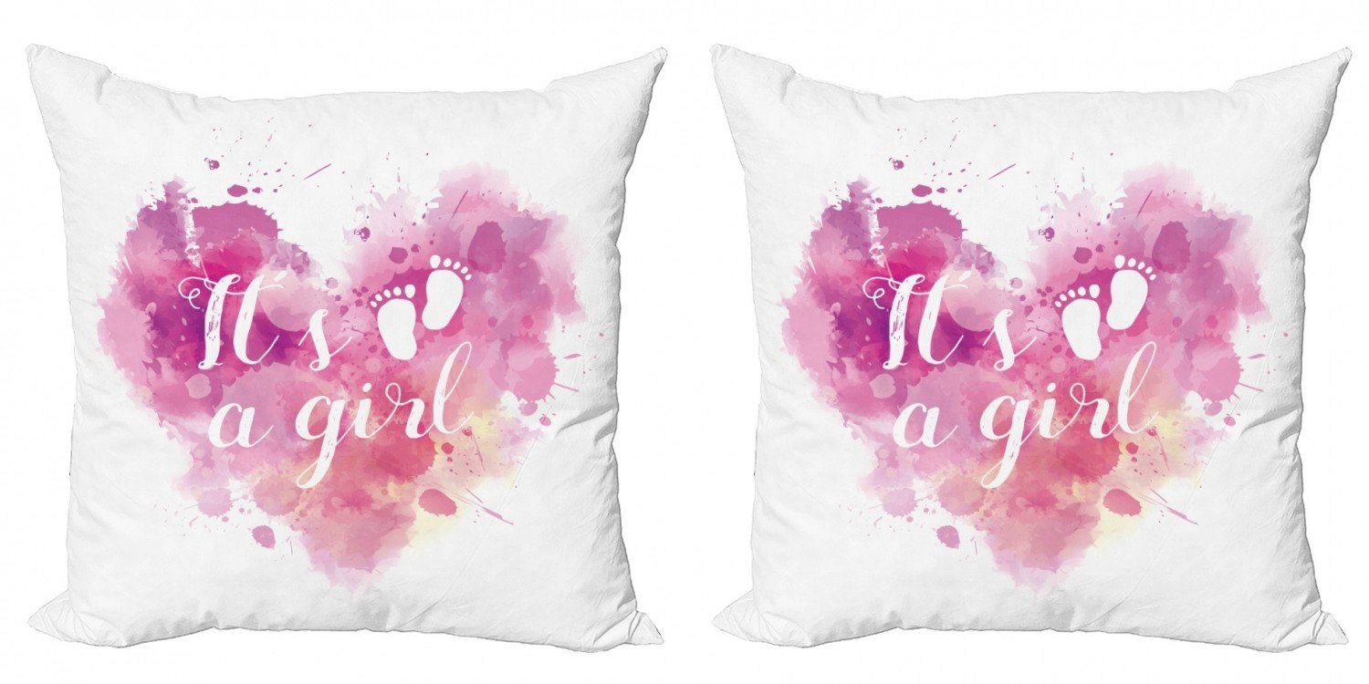 Doppelseitiger Abakuhaus (2 Accent Stück), Mädchen Kissenbezüge Modern Rosa Digitaldruck, Herz-Pastell