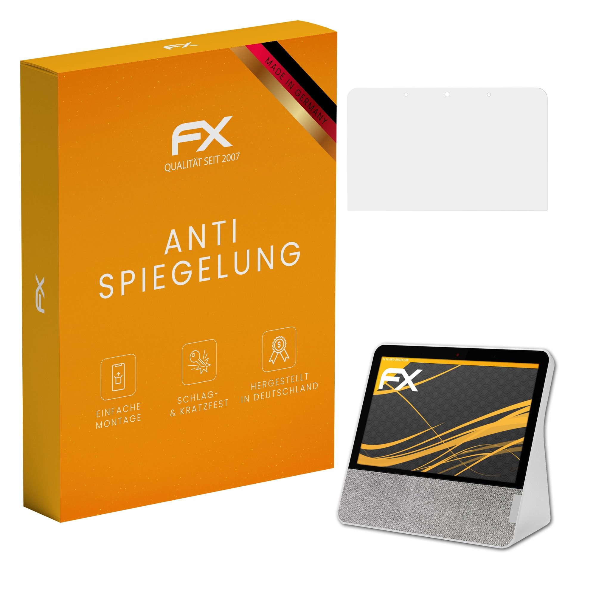 atFoliX Schutzfolie für Lenovo Smart Display 7, Entspiegelnd und stoßdämpfend