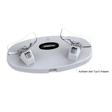 Tadow Ladestation für PS VR2 Controller, LED-Anzeige, Weiß Ladestation (mit 2 Typ-C magnetische Adapter)