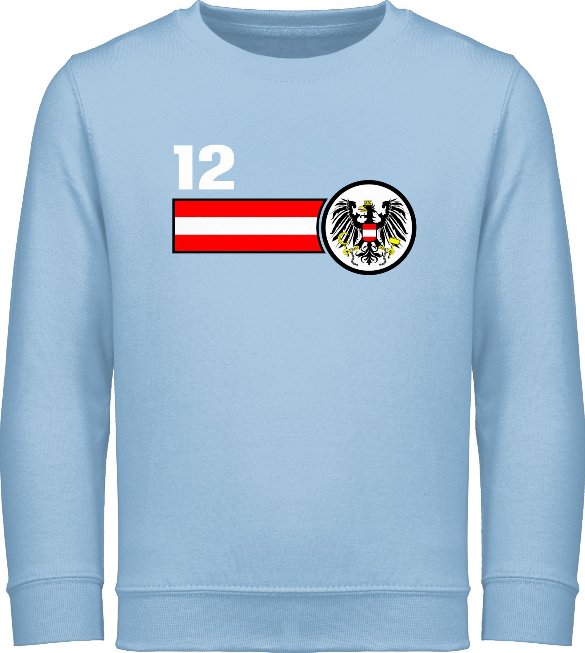 Shirtracer Sweatshirt 12. Mann Österreich Mannschaft Fussball EM 2024 Kinder 2 Hellblau