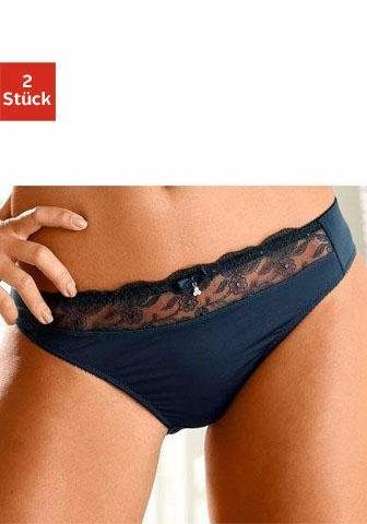 Nuance by Lascana Slip (Packung, 2 Stück) mit schöner Stickereispitze, als Dessous-Set kombinierbar