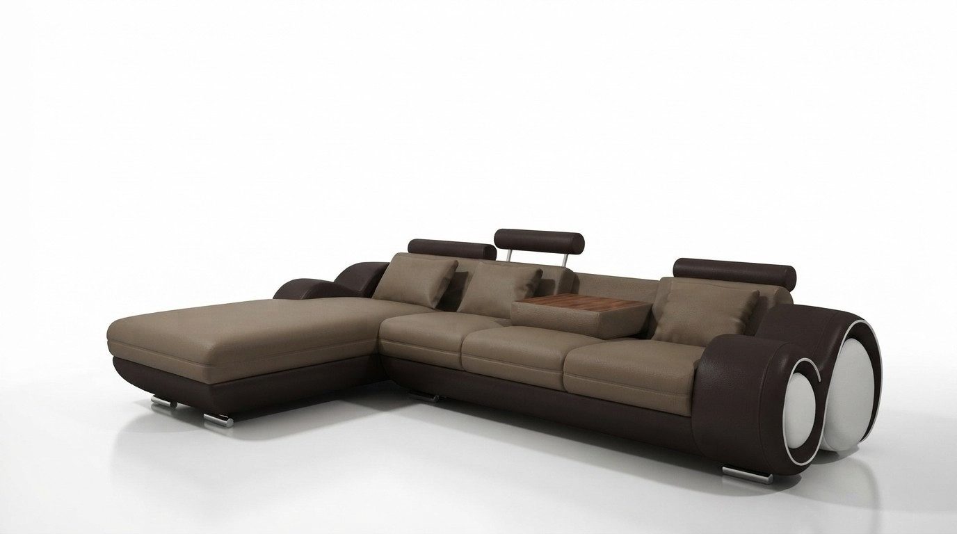 Xlmoebel Ecksofa Eckcouch BERLIN aus Leder mit modernem Design und hohem Komfort, Ecksofa, Hergestellt in Europa