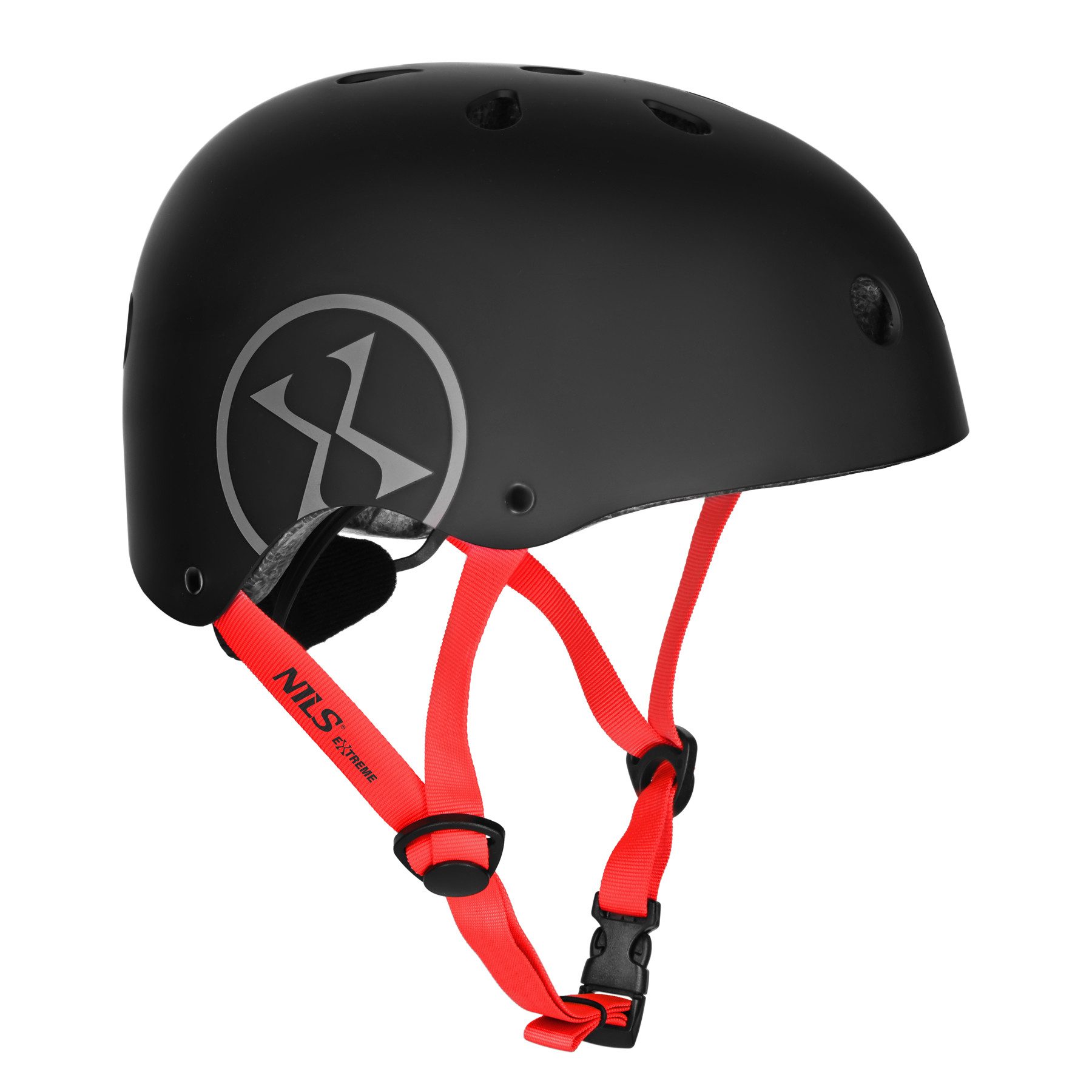 NILS EXTREME Skatehelm MTW001-2 SCHWARZER HELM M (55–58 CM) NILS EXTREME (Spar-Set, 1-tlg., 55-58 cm leicht), Out-mold, Drehrad-Verstellung, 11 Lüftungen, leicht