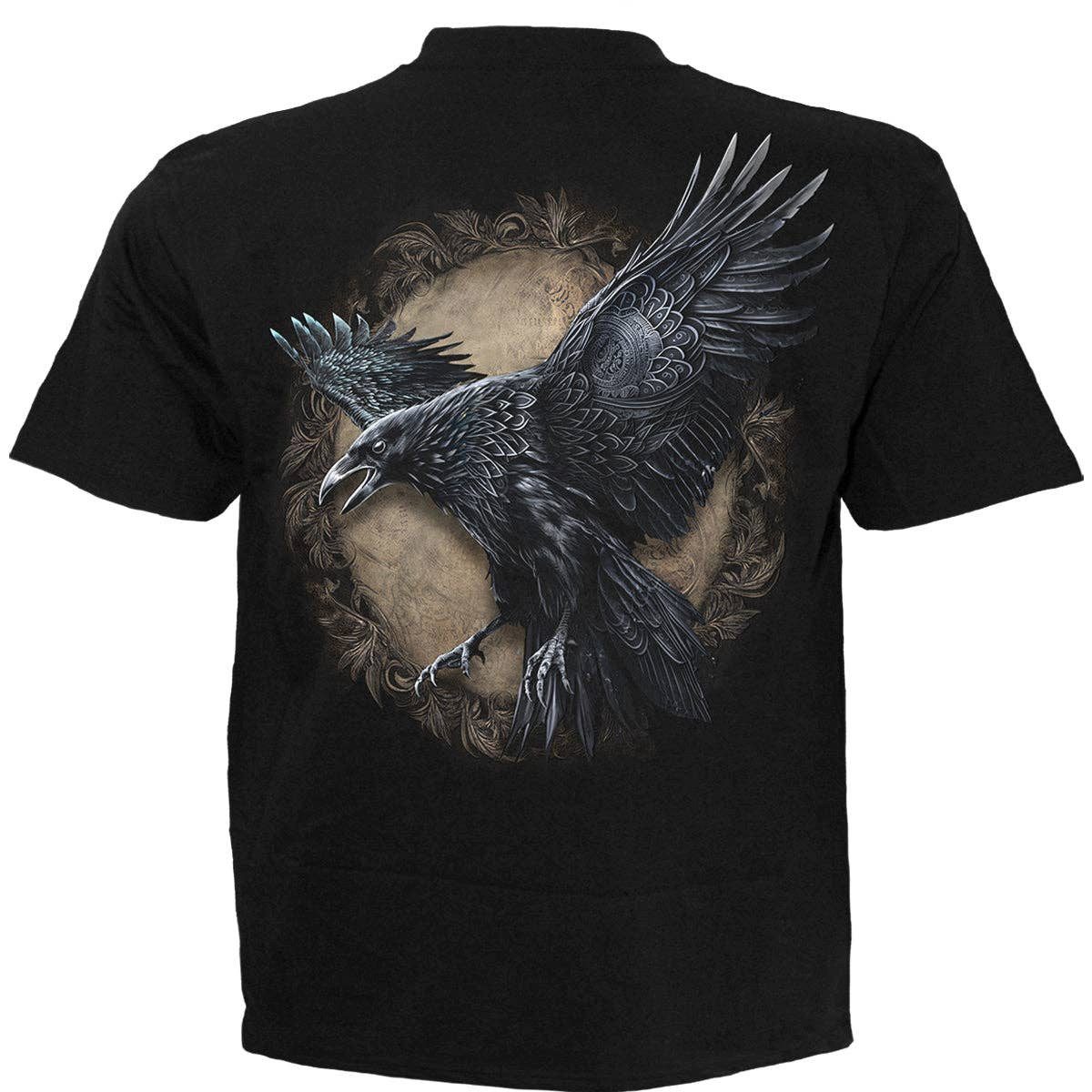 Spiral Print-Shirt Gothic Shirt Raven Wise Spiral Schwarz Gothic Shirt Anim günstig online kaufen