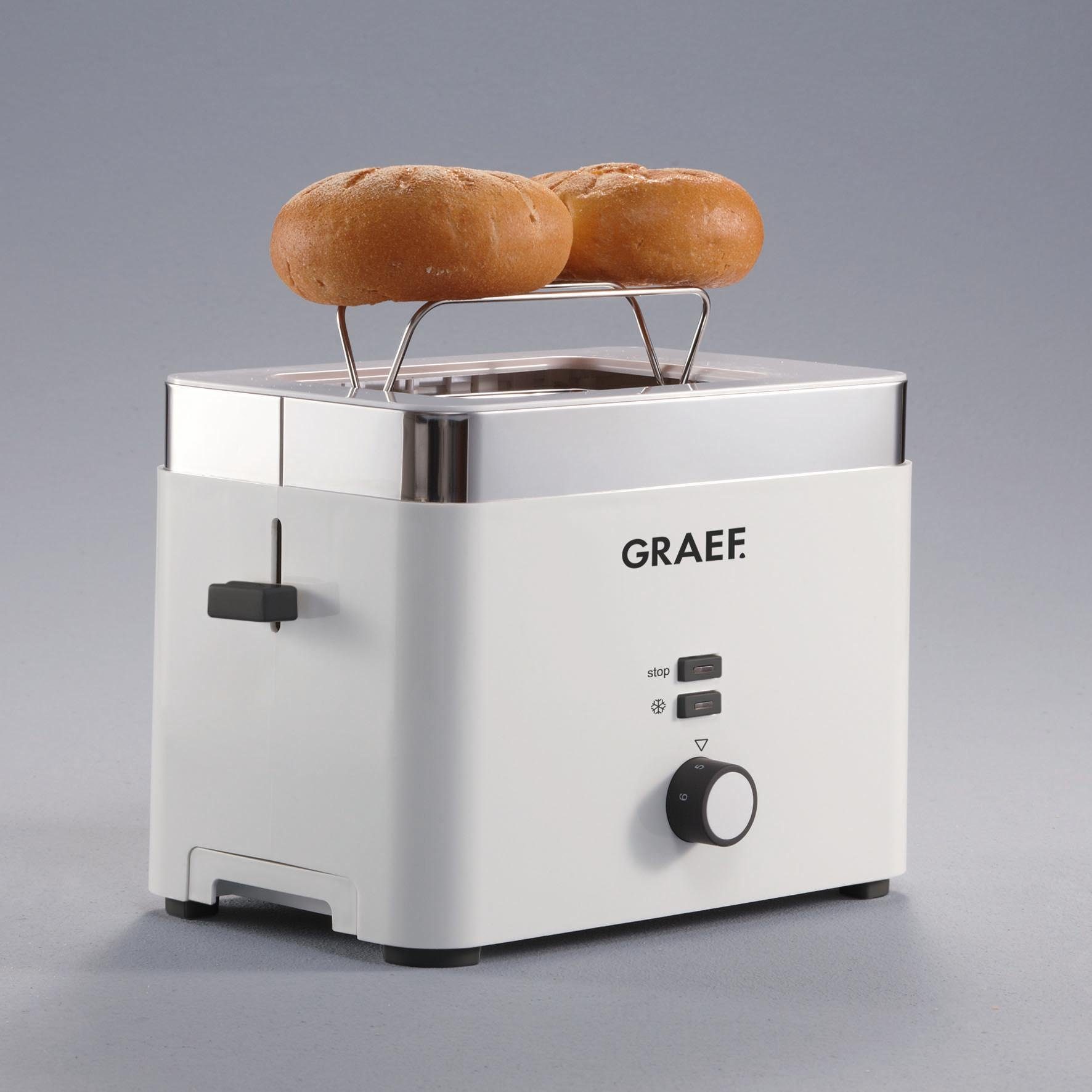 Graef Toaster TO 61, 2 kurze Schlitze, für 2 Scheiben, 888 W weiß