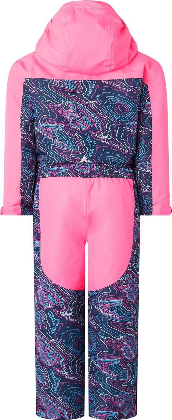 McKINLEY Fleeceoverall KK.-Overall Tiger II kds AOP/NAVY DARK/PINK
