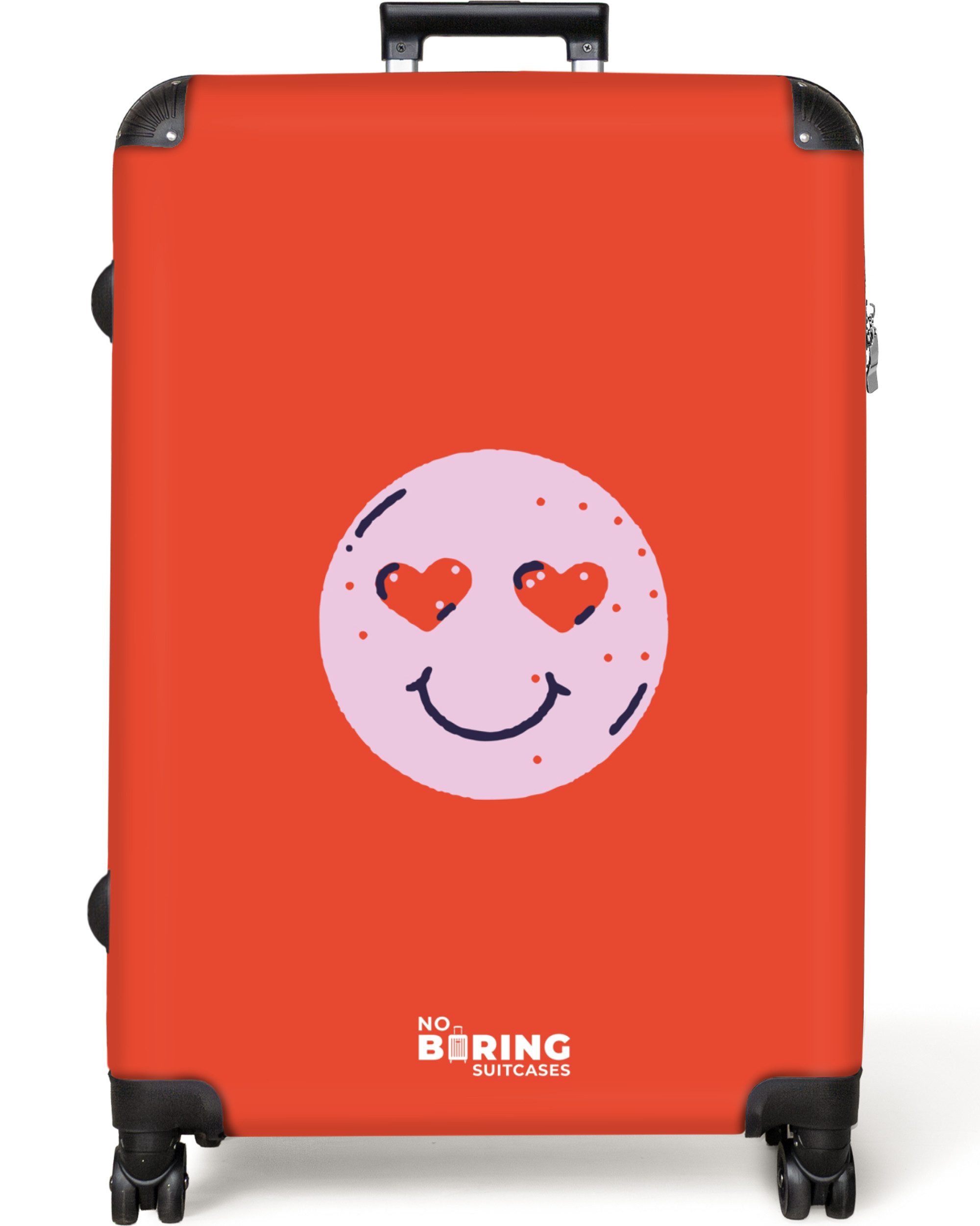 NoBoringSuitcases.com© Hartschalen-Trolley Rotes und rosafarbenes Smiley-Ge günstig online kaufen