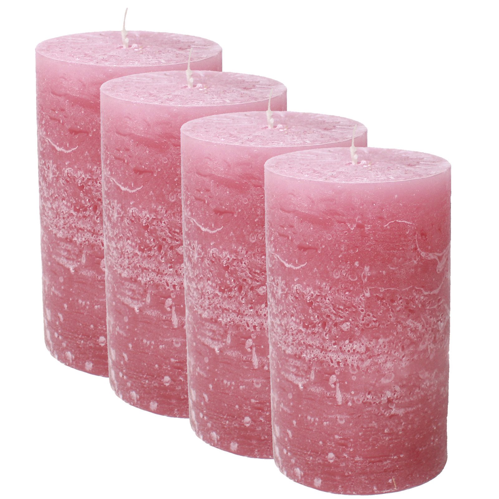 Candelo Stumpenkerze 4er Set Rustik Stumpenkerzen günstig online kaufen