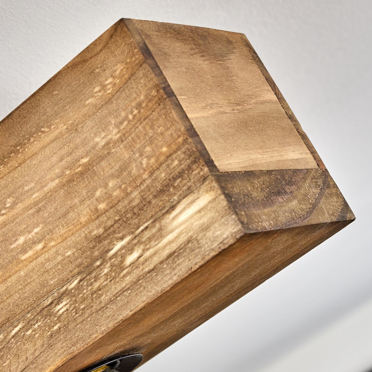 hofstein Deckenleuchte »Crova« längliche Deckenlampe aus Metall/Holz in Schwarz/Dunkelbraun, ohne Leuchtmittel, moderne Leuchte mit Holzbalken, 4xE27