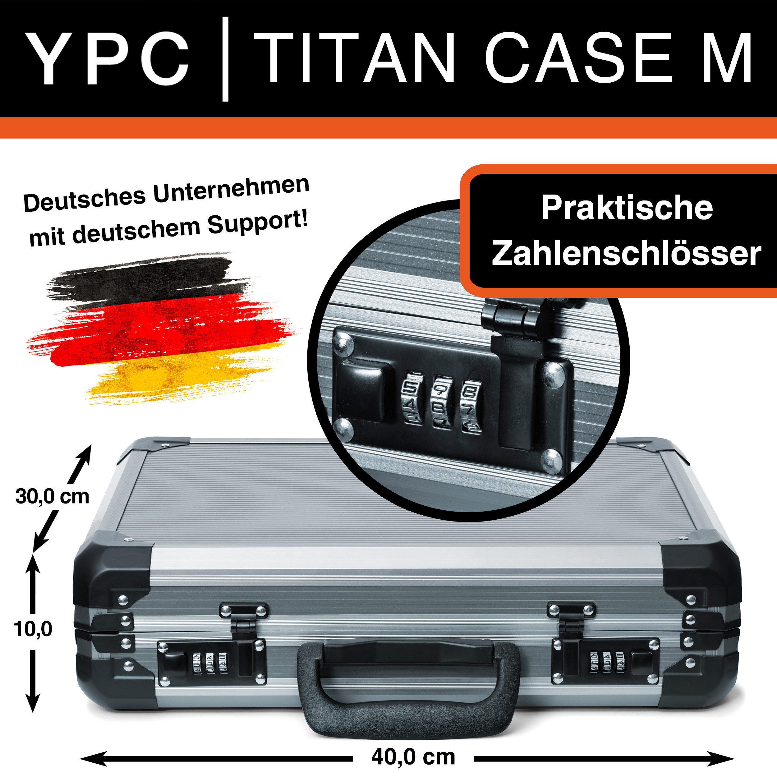 YPC Werkzeugkoffer TITANCASE Alukoffer mit Würfelschaum – M, XL und XXL