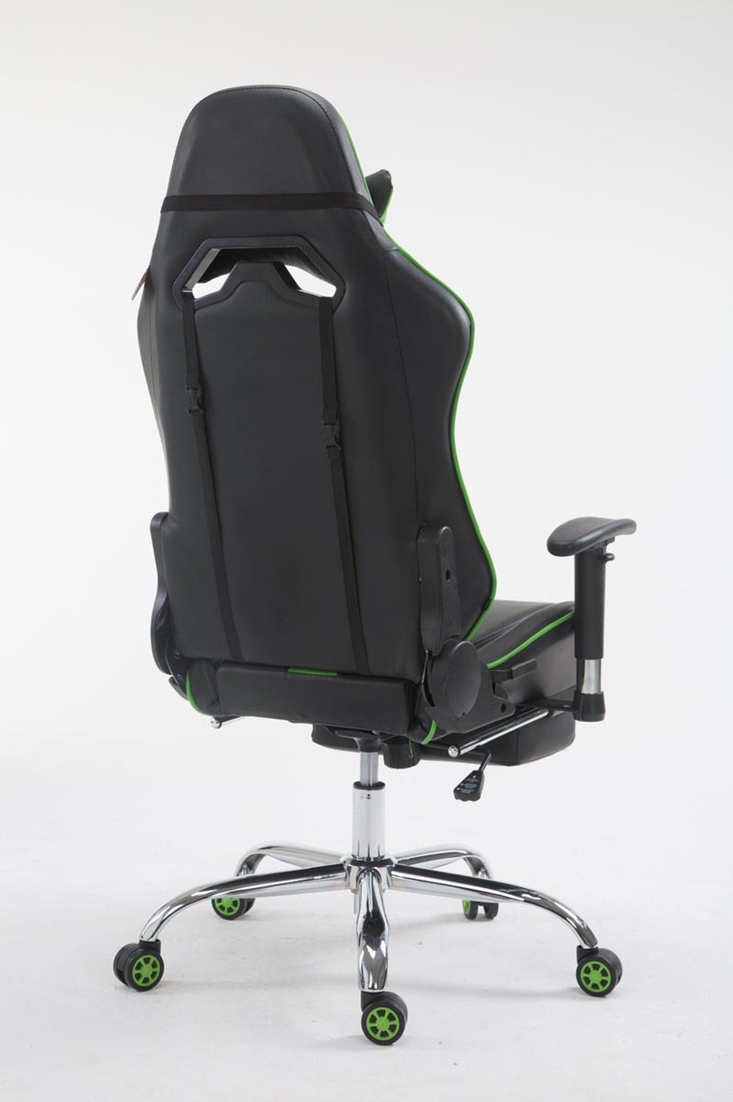 TPFLiving Gaming-Stuhl Limitless-2 mit - chrom - Chefsessel), 360° - drehbar Metall Gestell: schwarz/grün höhenverstellbar bequemer Kunstleder Drehstuhl, Gamingstuhl, Sitzfläche: Racingstuhl, Rückenlehne (Schreibtischstuhl