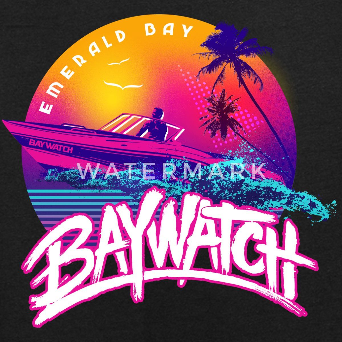 Spreadshirt T-Shirt Baywatch Boot Emerald Bay Männer Premium Tank Top (1-tlg)