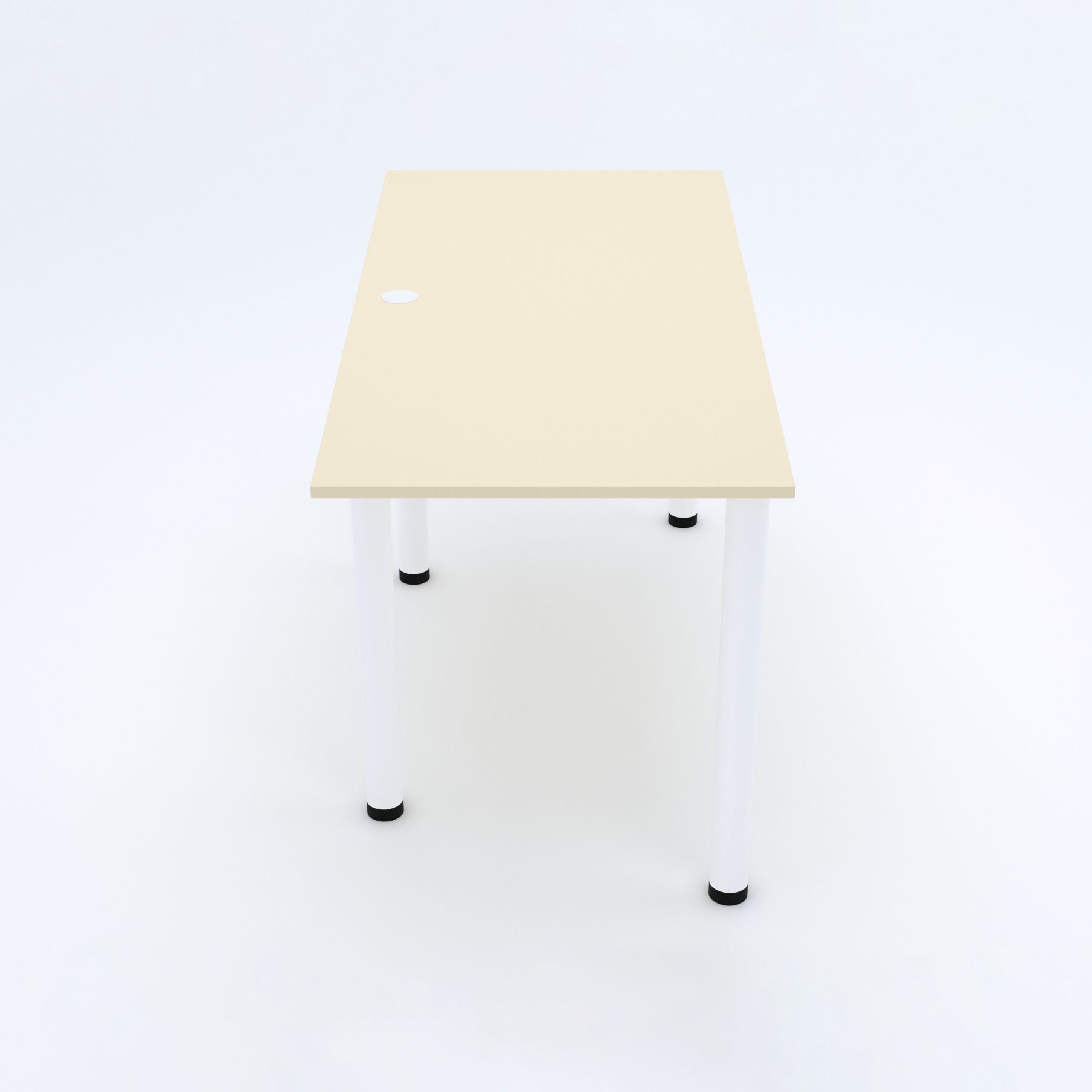 AKKE Schreibtisch, 2mm mit Vanille weißen und Beinen PVC Kabeldurchführung Schreibtisch