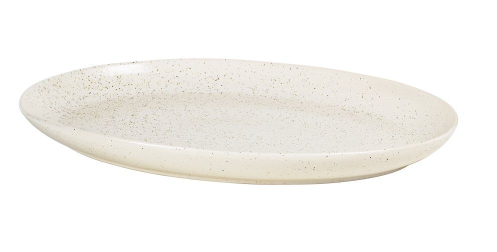 Broste Copenhagen Servierplatte NORDIC VANILLA Platte oval 35,5 cm, Steinzeug, (Platten oval), Nordic Vanilla Platte oval
