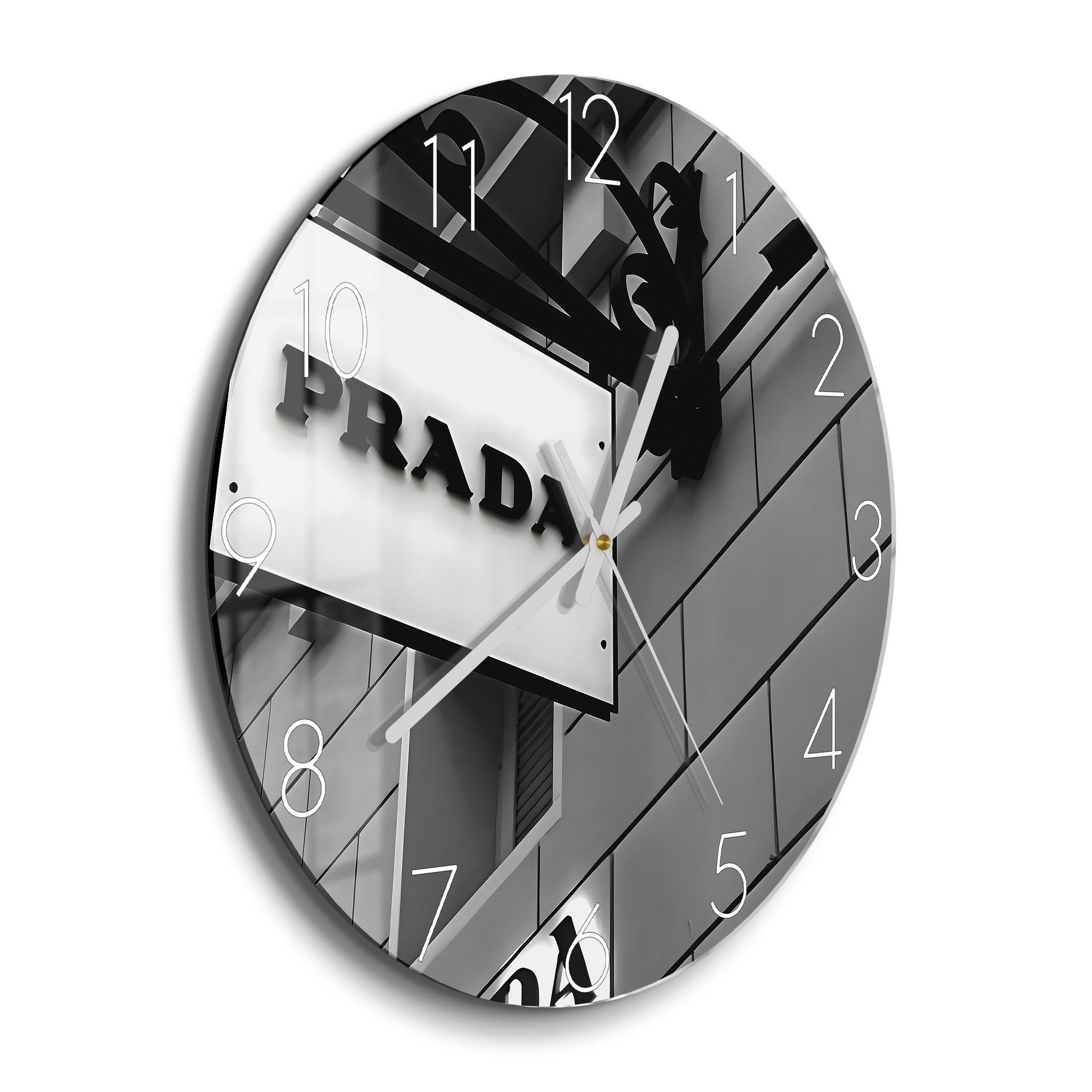 DEQOART Wanduhr 'Prada Monochrome' (Glas Glasuhr günstig online kaufen