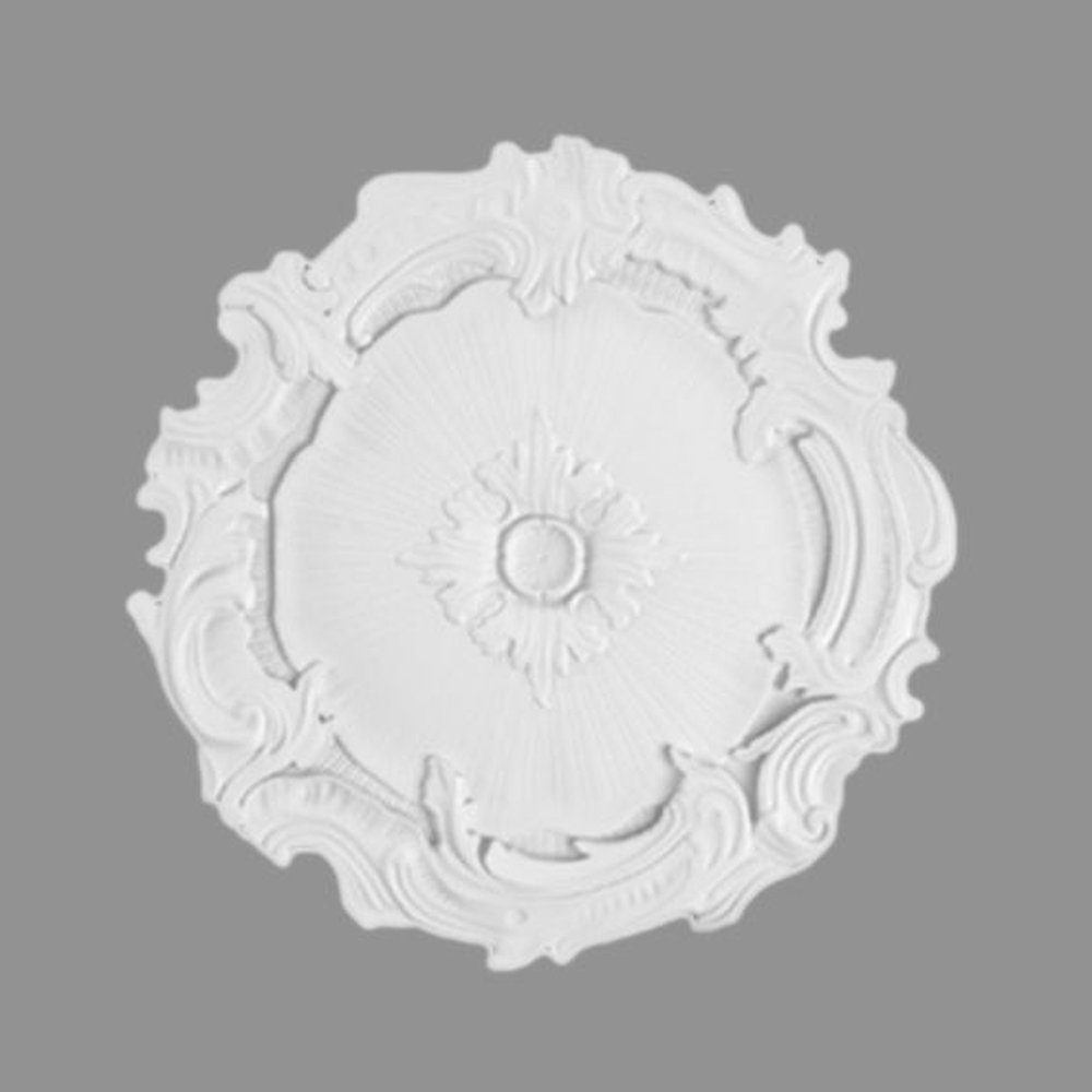 PROVISTON Wanddekoobjekt 400 mm, Weiß Polystyrol, Durchmesser Stuckrosette