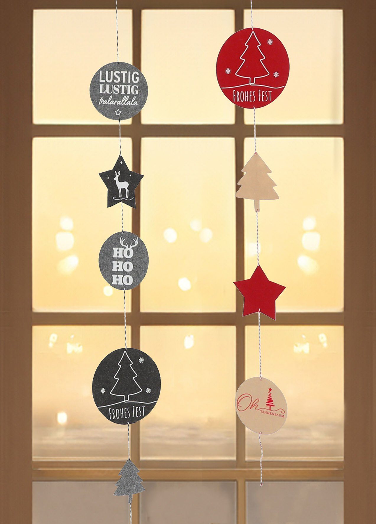 Spetebo Hängedekoration Weihnachts Filzgirlande im 2er Set - 145 cm (2er Set)