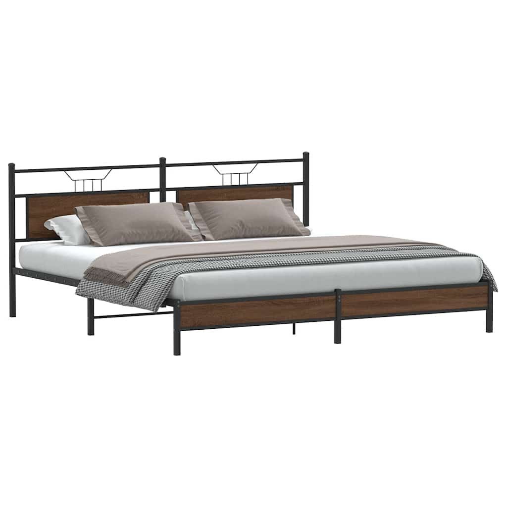 vidaXL Bett Metallbett ohne Matratze Braun günstig online kaufen