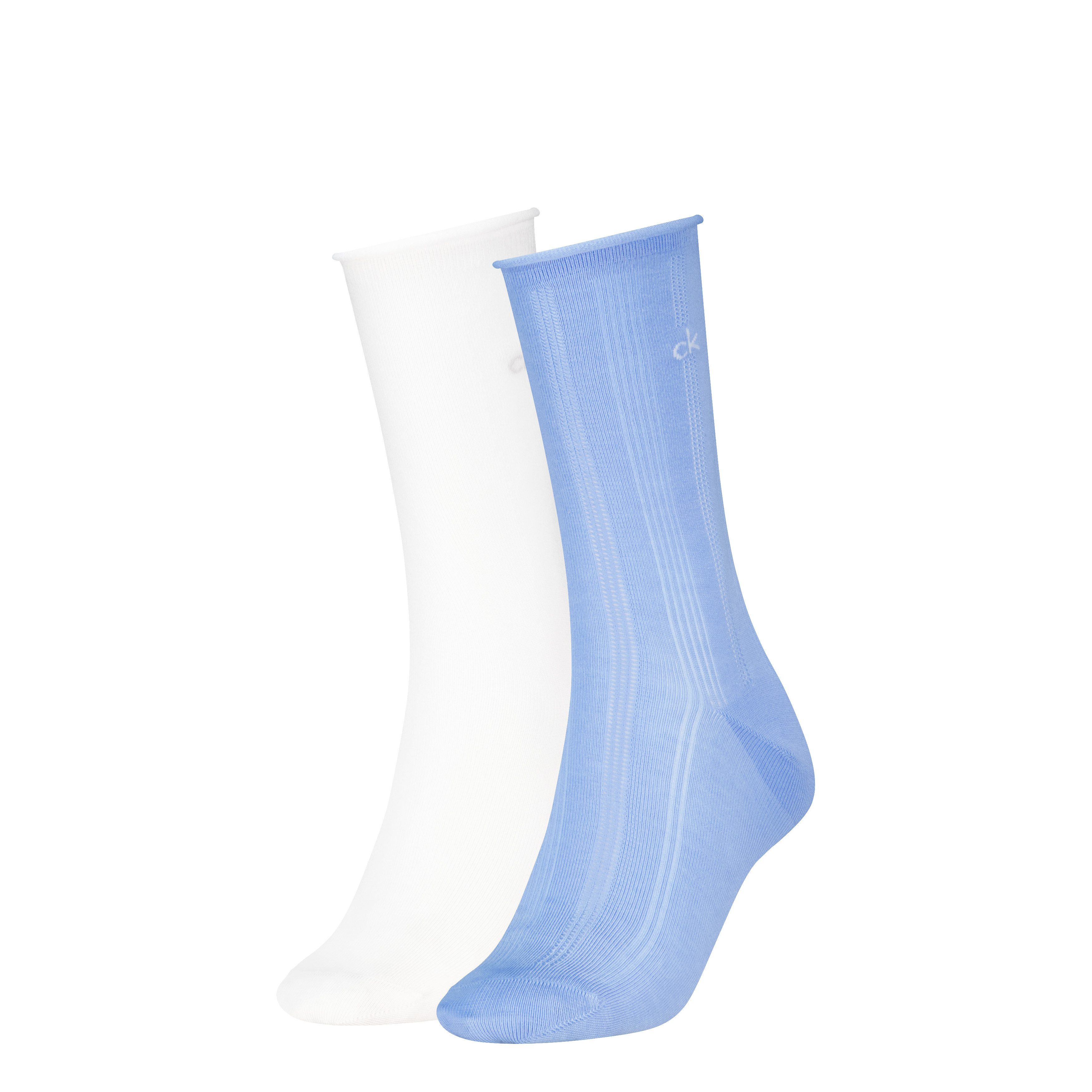 Calvin Klein Socken CK WOMEN SOCK PELERINE (2 Paar) mit kleinem Rollbund, elastisch, Cotton-Mix