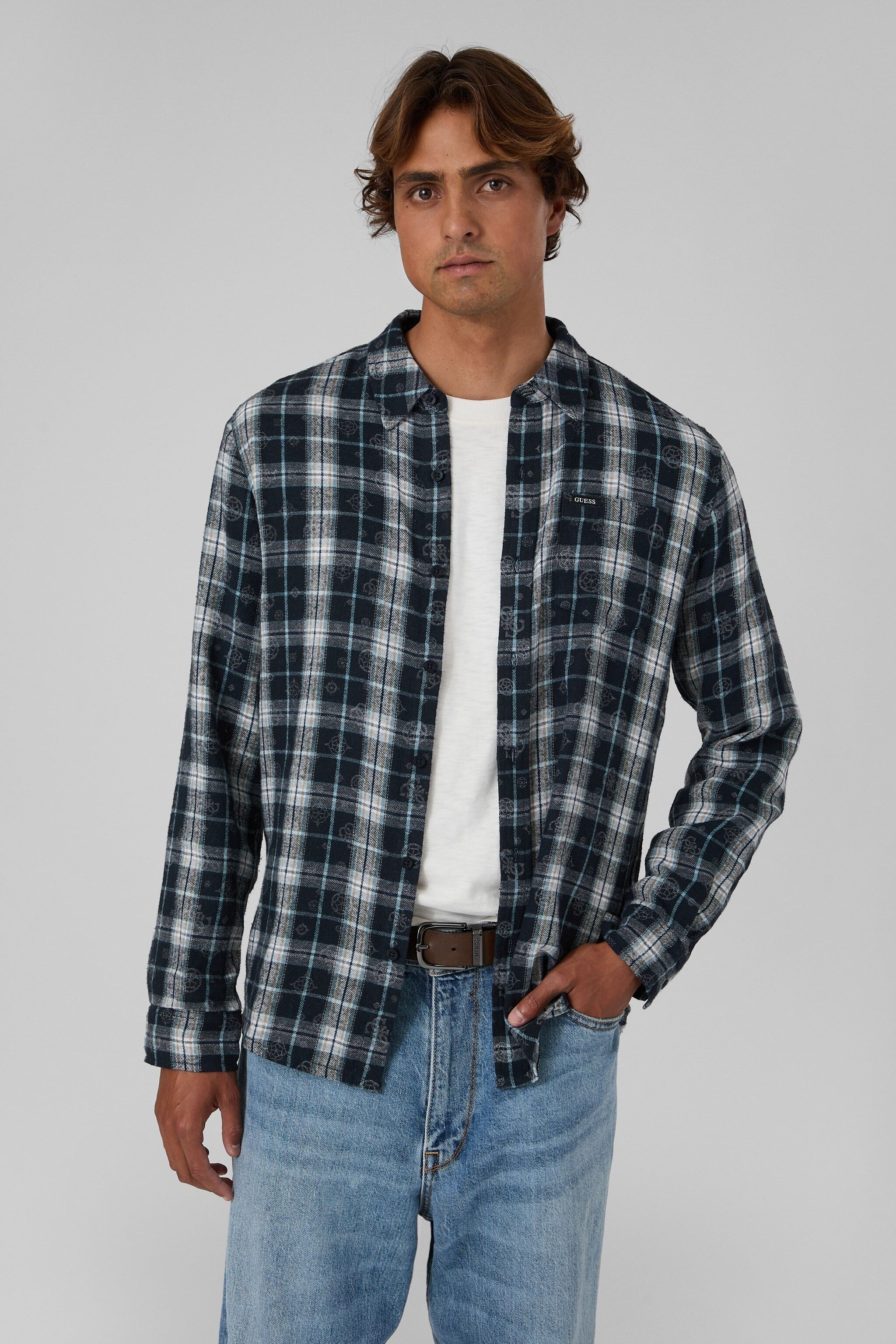 Guess Langarmhemd OCEAN COAST PLAID Kentkragen, reine Baumwolle, gewebtes Karo Design