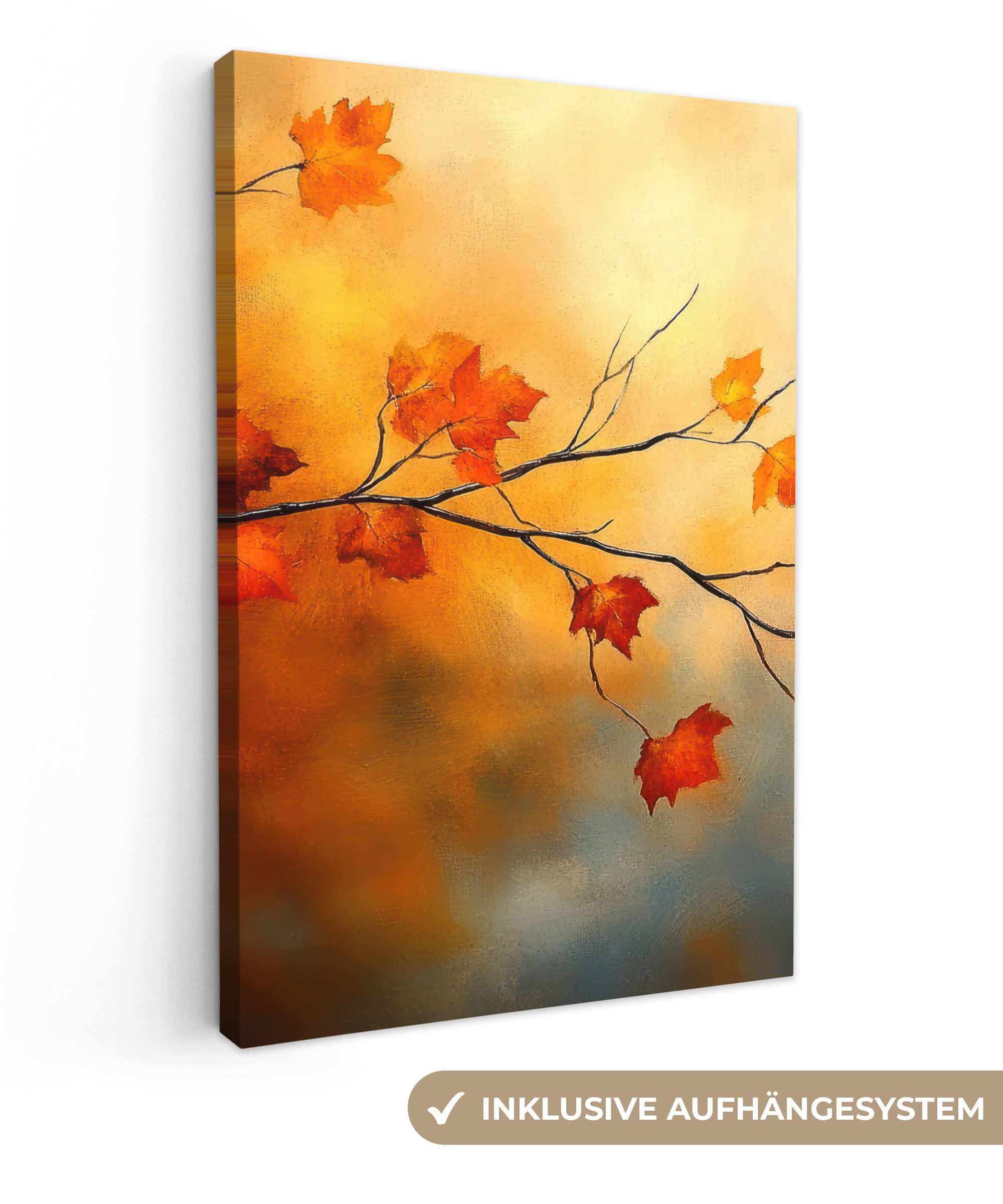 OneMillionCanvasses® Leinwandbild Herbstblätter - Orange - Abstrakt - Herbs günstig online kaufen