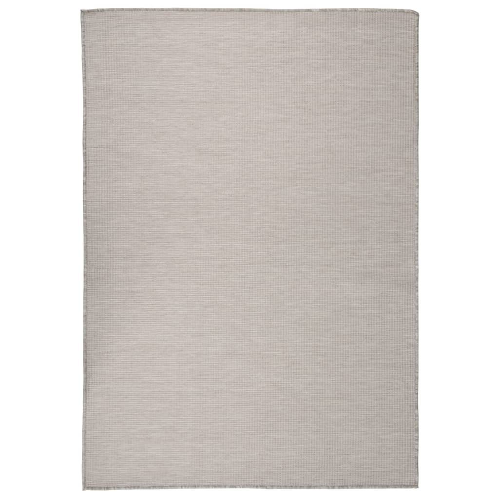 vidaXL Teppich Outdoor-Teppich Flachgewebe 140x200 cm Hellgrau, Rechteckig