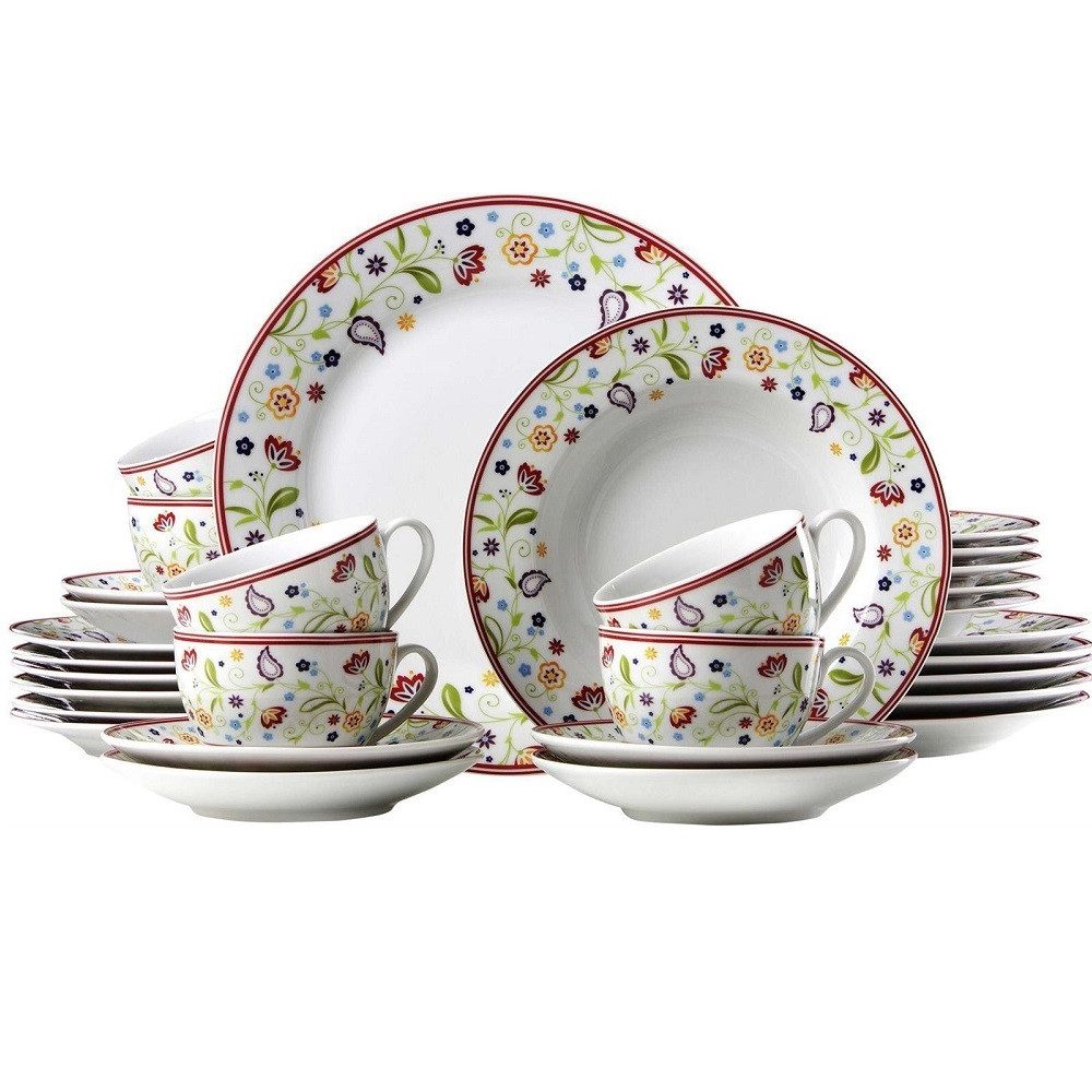 Ritzenhoff & Breker Kombiservice Ritzenhoff & Breker Kombiservice Doppio Shanti, 30-teilig, Porzellange, 6 Personen, Porzellan