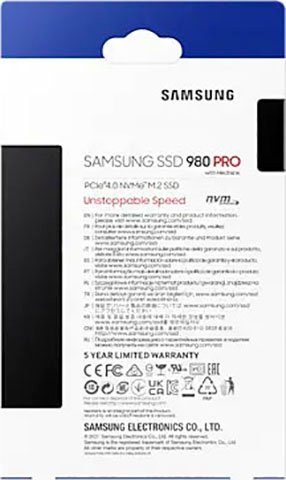 (1 5 kompatibel SSD Heatsink 7000 Samsung PRO TB) Lesegeschwindigkeit, 980 Playstation interne MB/S