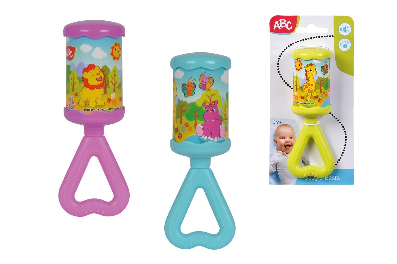 SIMBA Stabrassel Simba 104011305 - ABC Kling-Klang Rassel, 3-sort.