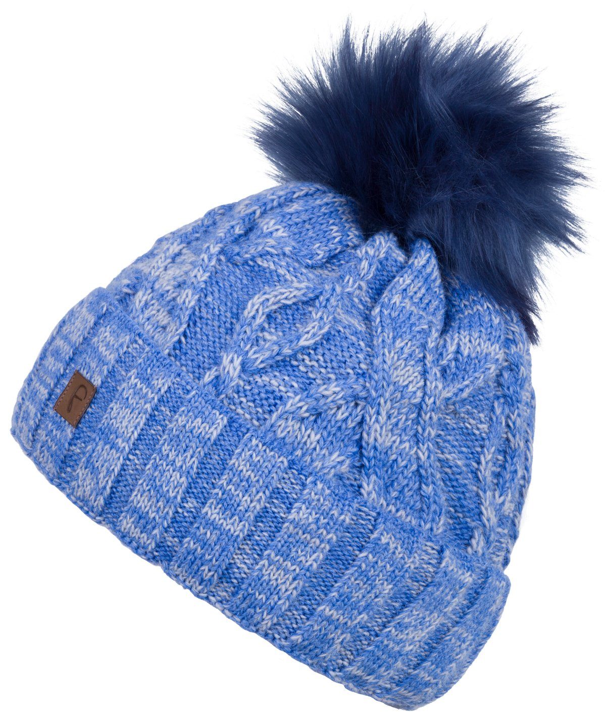 Faera Bommelmütze Wintermütze Damen Herren Mütze Beanie Haube gefüttert Strickmütze Bommelmütze