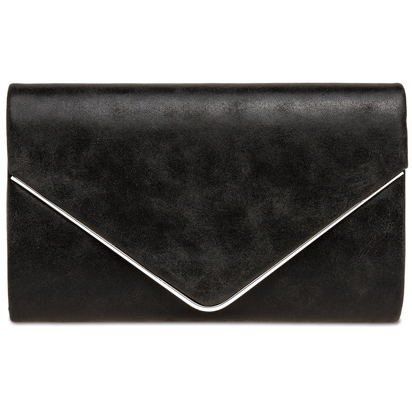 Caspar Clutch CASPAR TA349 Damen elegante Clutch Tasche Abendtasche mit langer Kette