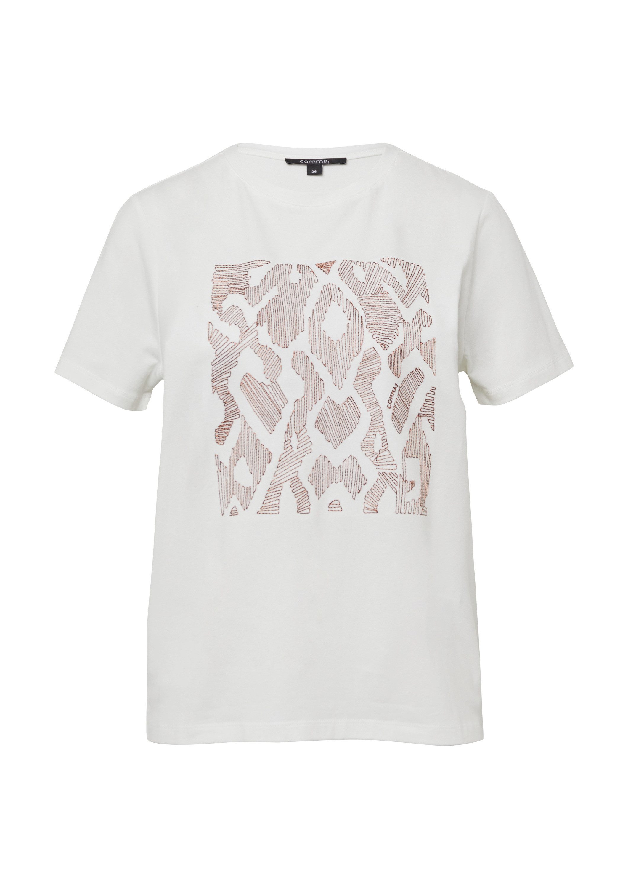 comma Kurzarmshirt T-Shirt T-Shirt aus Baumwollmix mit Artwork günstig online kaufen