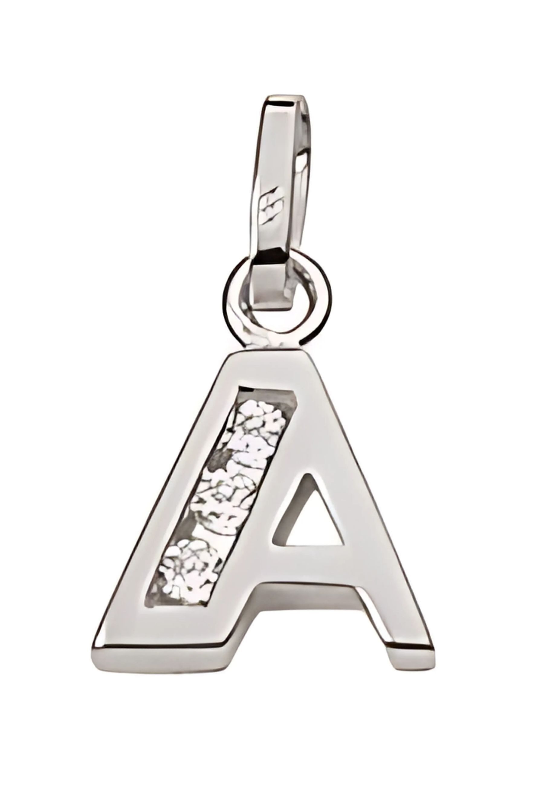 Adelia´s Namenskette Halskette - Namenskette mit Buchstabenanhänger A mit Zirkonia, Schmuckset mit bis 45 cm stufenlos verstellbarer 925 Silber Halskette