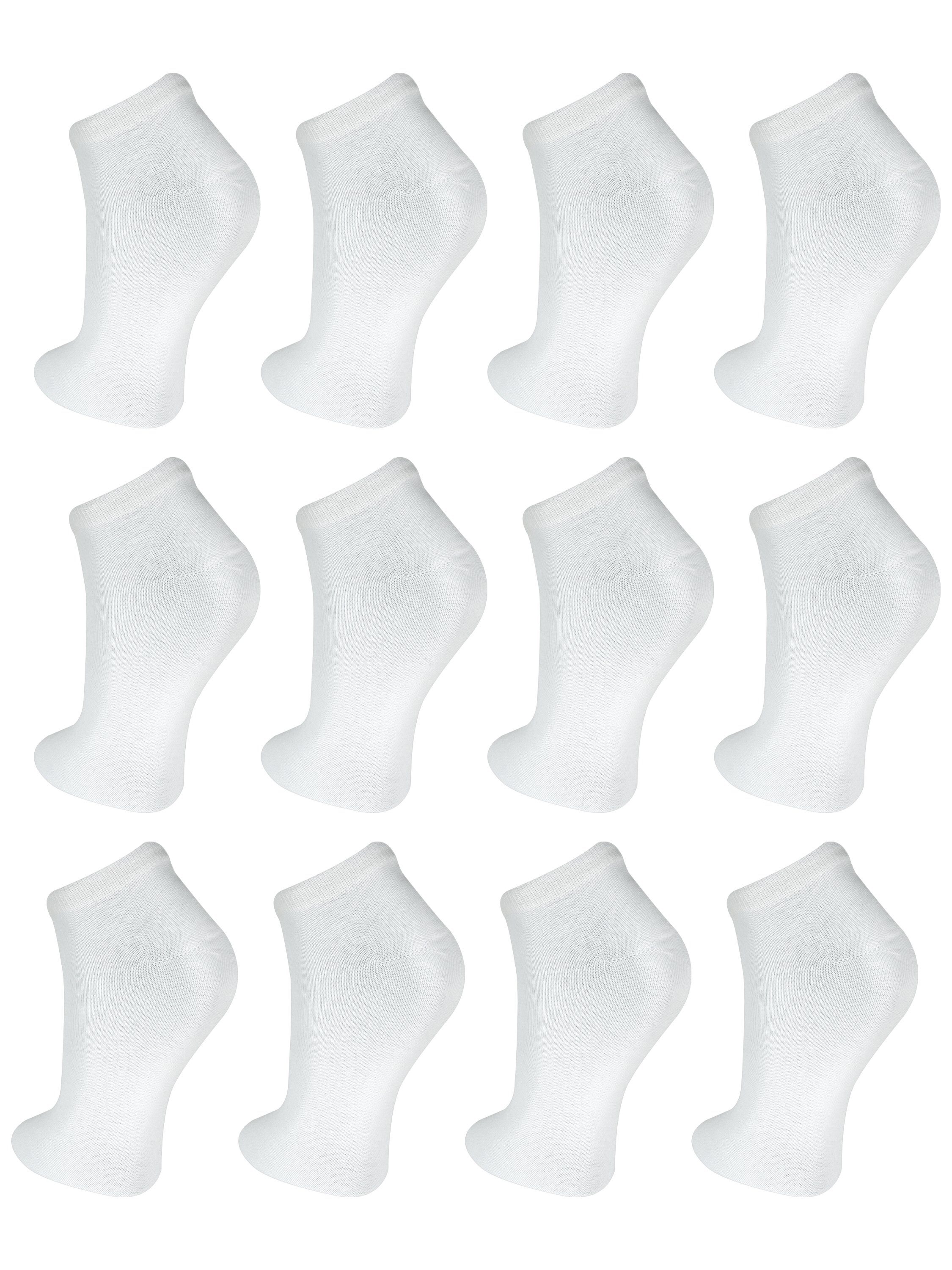 Freizeit (12-Paar) Weiß Kurzsocken Baumwolle TEXEMP Herren Paar bis 60 Damen Sneaker Socken Strapazierfähig 12