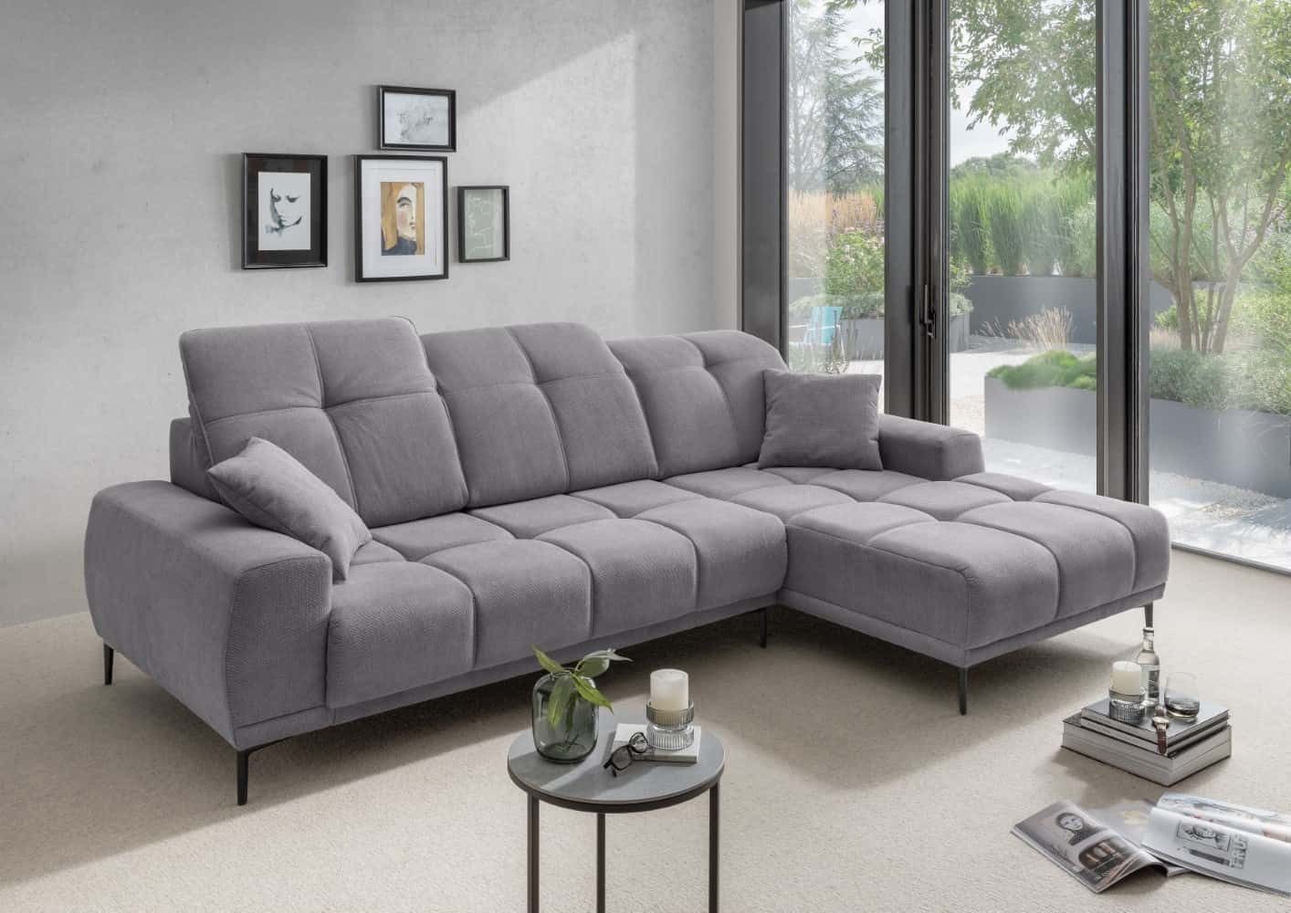 Myhomelando Ecksofa Ernesto, mit elektronischer Sitztiefenverbreitung, Kopflehnenfunktion